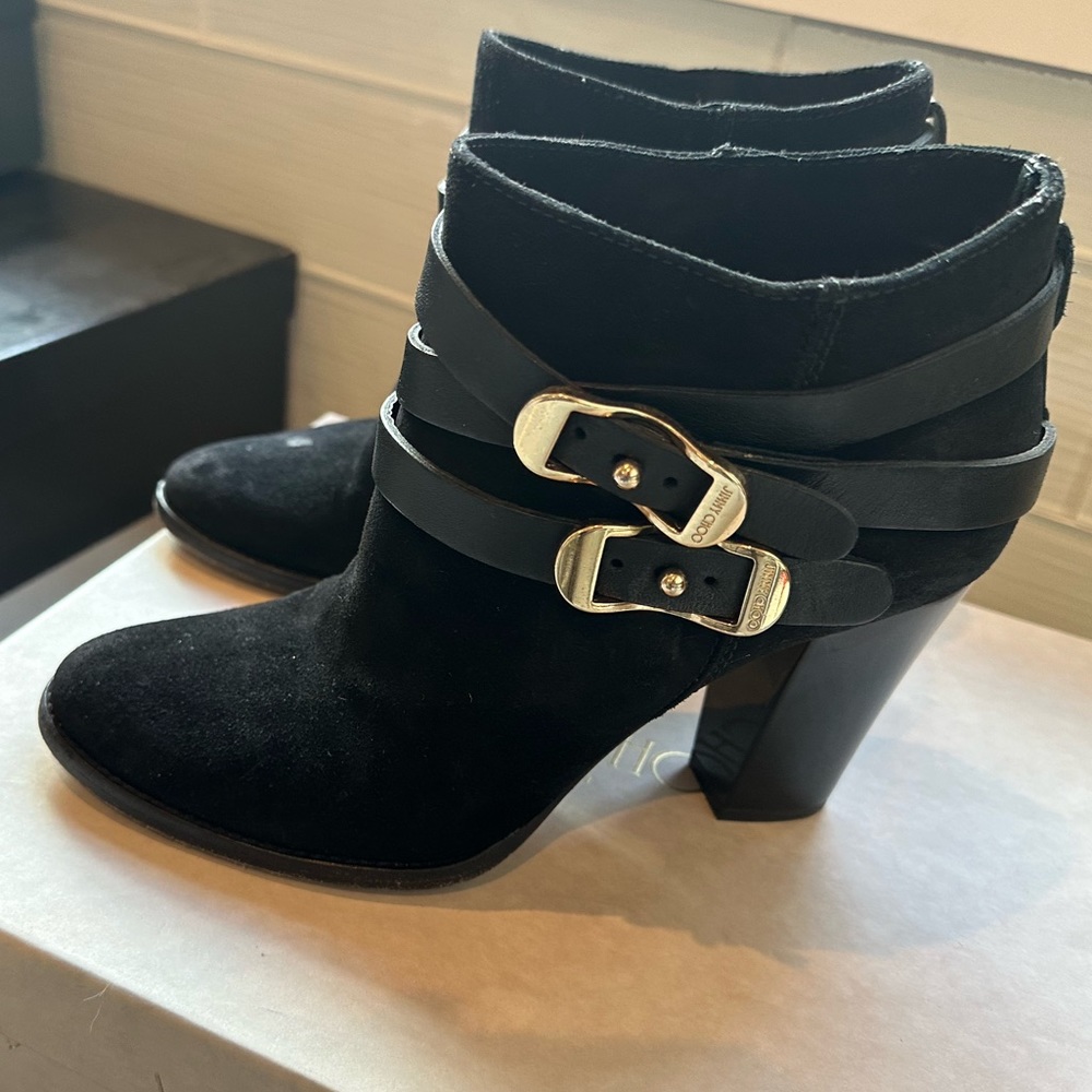 Jimmy Choo Melba suede booties size 38.5 w box